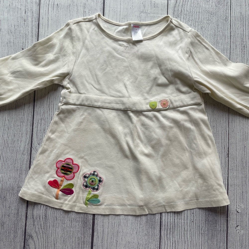 Gymboree Imaginary Friend Cream Floral Button Shirt Size 8